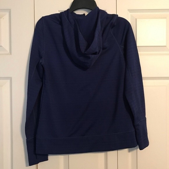 FILA SPORT Small Blue Zip Up Hooded Sweatshirt Pockets Thumb Holes Soft Cozy - Picture 4 of 6